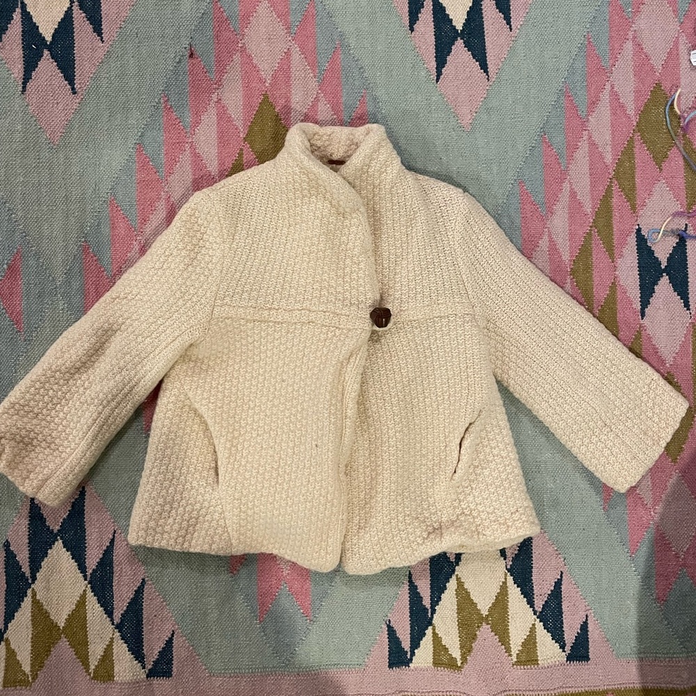 Free People Cropped Wool Swing Sweater/Coat